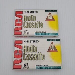 RCA HI-FI Stereo Audio 60 Minute Cassette Tape Lot Of 2‎